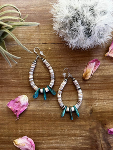 Perfect Shell Teardrop with Turquoise || Earrings