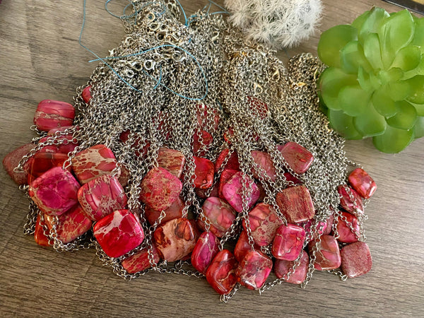 Pink Valentine Magnesite || Choker Necklace