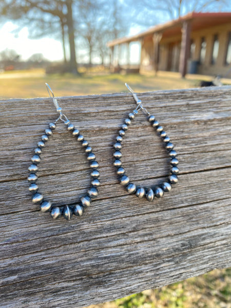 Teardrop Sterling Silver Pearls 3 inch || Earrings