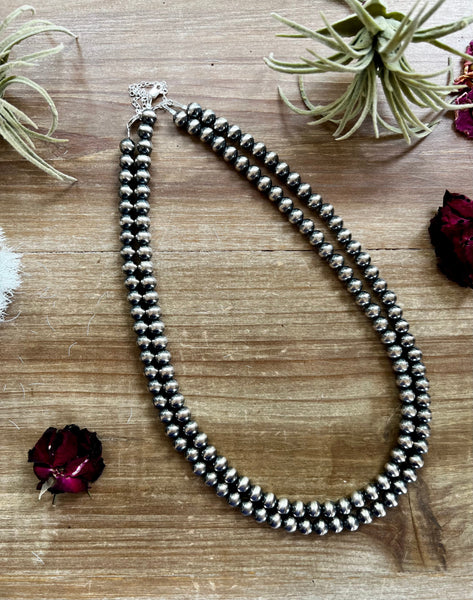 8 mm Sterling Silver Pearls 20 inch || Necklace