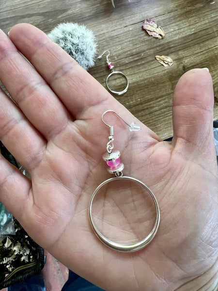 Pink Mermaids Beads || Hoop Earrings