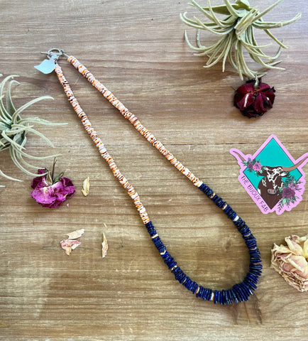 Lapis and Spiny Oyster 22 inch || Necklace