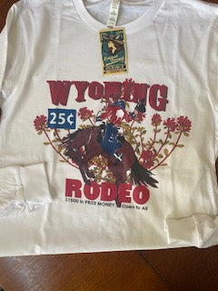 Wyoming  Rodeo Long Sleeve Tee-White