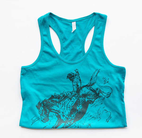 Ridem' Cowboy Rodeo Racer Back Tank