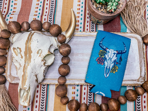 Boho Bull Skull || Tall Drink Sleeve