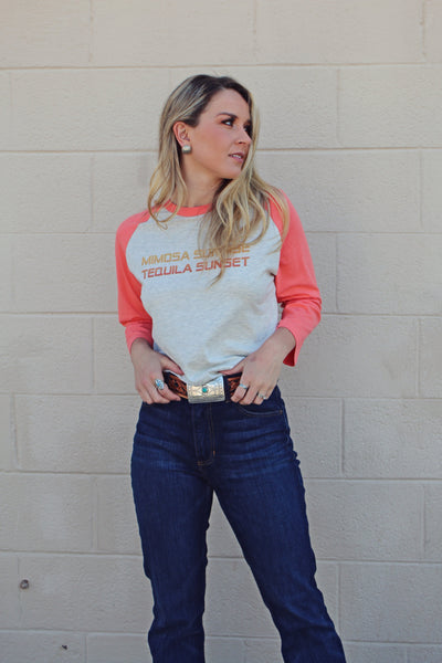 Mimosa Sunrise Tequila Sunset Raglan Tee